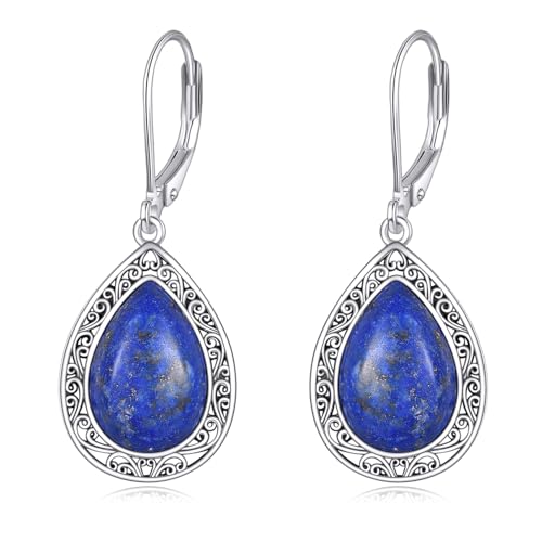 Lapis Lazuli Ohrring Sterling Silber Lapis Lazuli Schmuck Blau Drop Ohrringe für Damen Mädchen Lapis Lazuli Ohrring Sterling Silber Lapis Lazuli Schmuck Blau Drop Ohrringe für Damen Mädchen von KQF