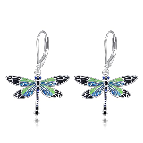 Libelle Ohrringe Sterling Silber Libelle Leverback Ohrringe Insekt Schmuck Geschenke für Damen Libelle Ohrringe Sterling Silber Libelle Leverback Ohrringe Insekt Schmuck Geschenke für Damen von KQF