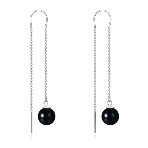 Schwarze Onyx Ohrringe Sterling Silber für Damen Schwarz Onyx Schmuck Ohrringe Geschenk für Damen von KQF