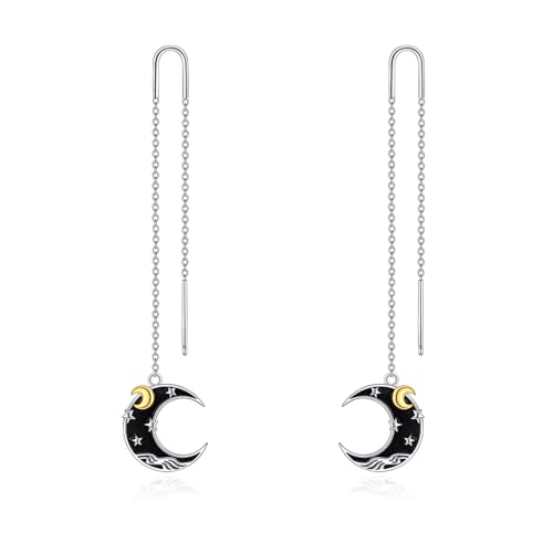 Mond Ohrringe für Damen Sterling Silber Schmuck Drähte Sterne Geschenke von KQF