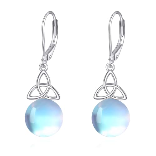 Mondstein Ohrringe für Damen - Sterling Silber Dangle Keltische Ohrringe - Keltischer Schmuck Geschenke von KQF