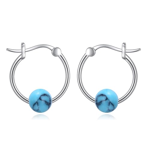 Türkise Ohrringe für Damen Sterling Silber Türkise Schmuck Grüne Ohrringe Winzige Ohrringe Geschenke für Damen Mädchen von KQF