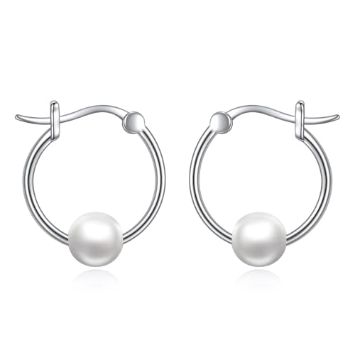 Perle Ohrringe für Damen Sterling Silber Perlen Schmuck Winzige Ohrringe Geschenke für Damen Mädchen von KQF