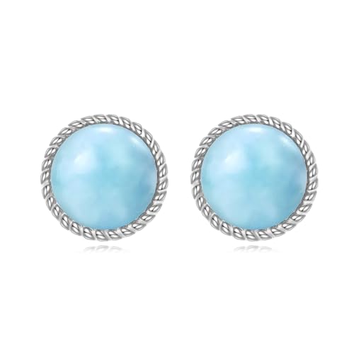 Larimar Ohrringe Sterling Silber Larimar Schmuck Winzige Ohrstecker Geschenke für Damen von KQF