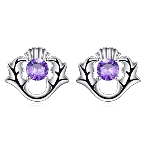 Schottische Distel Ohrringe für Damen Sterling Silber schottischen Schmuck Distel Schmuck Geschenke für Damen Mädchen von KQF