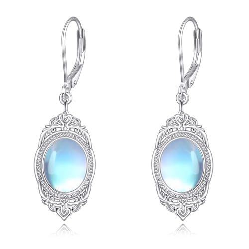 Mondstein Ohrringe Sterling Silber Mondstein Ohrringe Viktorianische Ohrringe Vintage Retro Style Ohrringe Mondstein Schmuck Geschenke für Damen von KQF