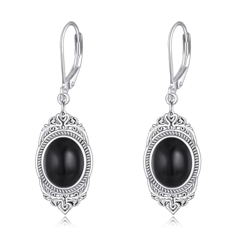 Onyx Ohrringe Sterling Silber Onyx Ohrringe Viktorianische Ohrringe Vintage Retro Style Ohrringe Onyx Schmuck Geschenke für Damen von KQF