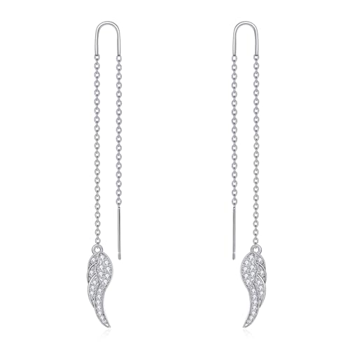 Feder Ohrringe Sterling Silber Engel Flügel Ohrringe Schmuck Geschenke für Damen von KQF