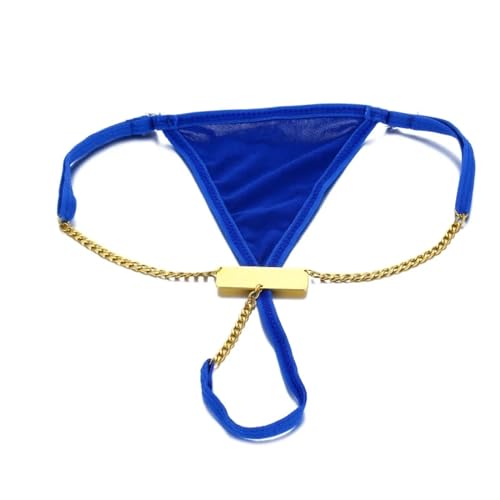 Damen Taillen-Körperkette, Individueller Namensanhänger, Schmuck, Edelstahl-Bauchkette, Personalisierter G-String, Bikini, Tanga, Unterwäsche, Blau, Einheitsgröße von KQISAN