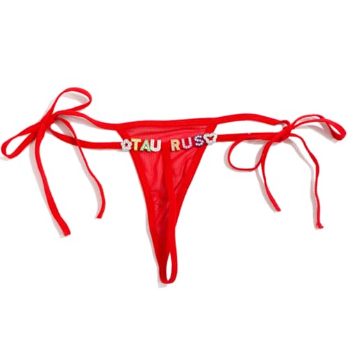 KQISAN Personalisierter Tanga Mit Buchstabe T Für Frauen, Personalisierter G-String Mit Schnürhöschen Mit Kristallbuchstaben Und Namen, DIY-Unterwäsche Mit Bunten Buchstaben, Individueller Bikini-B von KQISAN