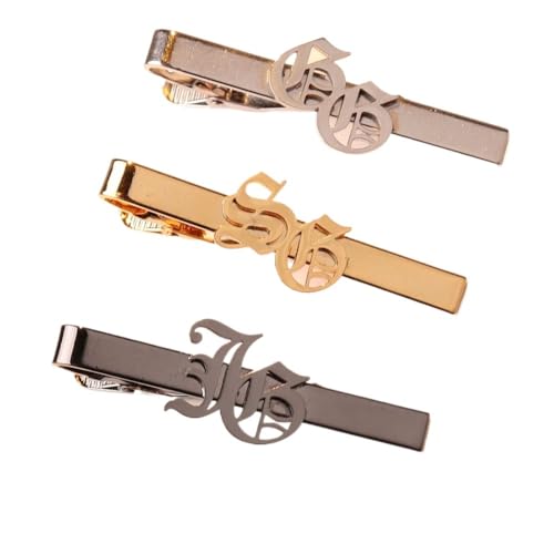 Krawattenklammer Mit Initialen Personalisieren – Krawattenklammer Mit Benutzerdefiniertem Namen Und Buchstaben Für Herren, Krawattenklammern Mit Klemme Für Männer, Krawattenklammer-Geschenke Für von KQISAN