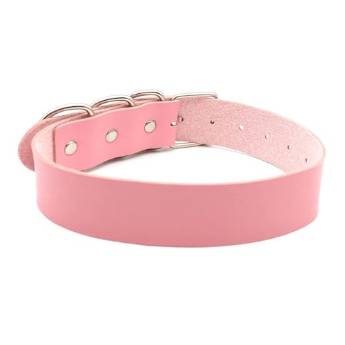 Modischer Individueller Buchstaben-Breiter Halsreif, Damen-Gothic-Stilvoller Pu-Halsband Mit Diy-Buchstaben, Sexy Punk-Halsband, Bdsm-Cosplay-Erregende Halskette, Bis Zu 10 Buchstaben, Pink, Einheits von KQISAN