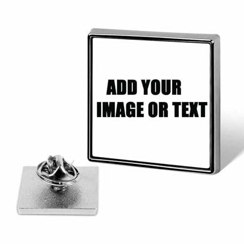 Personalisierte Foto-Buttons, Anstecknadel, Button-Abzeichen – Quadratische, Individuelle Pins Mit Ihrem Eigenen Bild, Text, Logo, Bilddesign, Quadratisch, 1,8 Cm von KQISAN