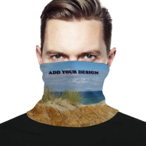 Personalisierte Halsmanschette – Personalisieren Sie Ihr Bild/Text – Sturmhaube Für Damen Und Herren, Multifunktions-Vollgesichtsschal, Kopfbedeckung, Bandana, Kopfwickel Für Sport, Wiederverwend von KQISAN