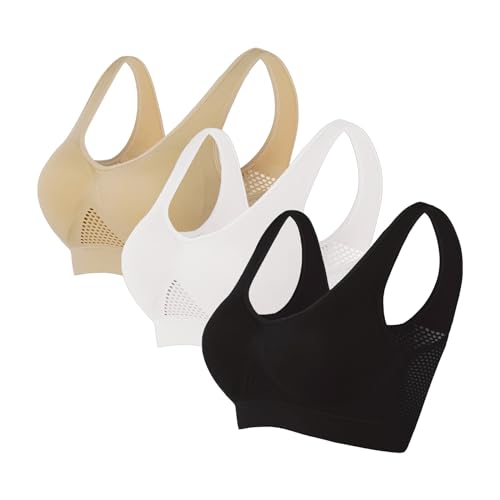 1/2/3/5er - Pack Sport BH Damen Ohne Bügel Bequemer Push Up Soft Weicher Bustier Ultrakomfortable Büstenhalter Gepolstert Bralette T-Shirts BHS Seamless Yoga Bra BequemSchlaf Komfort Everyday Bra 1/2/3/5er - Pack Sport BH Damen Ohne Bügel Bequemer Push Up Soft Weicher Bustier Ultrakomfortable Büstenhalter Gepolstert Bralette T-Shirts BHS Seamless Yoga Bra BequemSchlaf Komfort Everyday Bra von KQIVAM