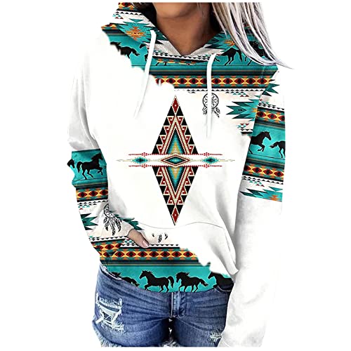 2025 Kapuzenjacke Damen Kapuzenpullover Damen Hoodie Damen Sweatjacke Vintage Drucken Damen Pullover Mit Kapuze Mode Pulli Oberteile Leichte Y2k Casual Lockere Winterjacke von KQIVAM