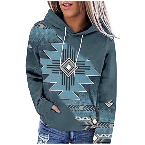 2025 Kapuzenjacke Damen Kapuzenpullover Damen Hoodie Damen Sweatjacke Vintage Drucken Damen Pullover Mit Kapuze Mode Pulli Oberteile Leichte Y2k Casual Lockere Winterjacke von KQIVAM