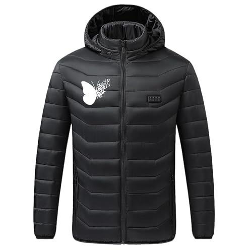 Beheizte Jacke, Warme Jacke Heizjacke mit 21 Heizzonen 4-Control-Heizjacke Beheizbare Kapuzenjacke Herren Damen Wintermäntel Körperwärmer zum Outdoorarbeiten Skifahren Funktionsjacke Outdoorjacke von KQIVAM