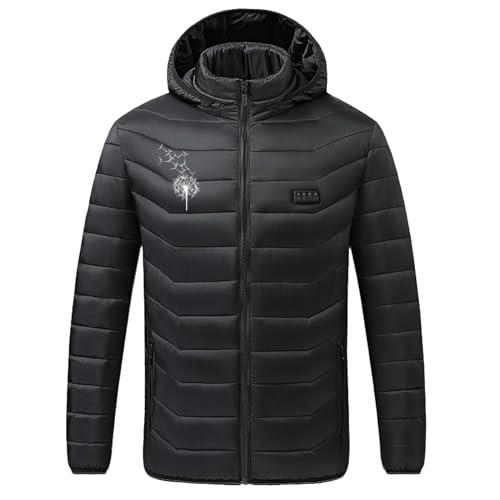 Beheizte Jacke, Warme Jacke Heizjacke mit 21 Heizzonen 4-Control-Heizjacke Beheizbare Kapuzenjacke Herren Damen Wintermäntel Körperwärmer zum Outdoorarbeiten Skifahren Funktionsjacke Outdoorjacke von KQIVAM