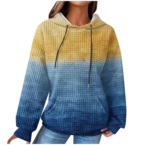 Damen Sweatjacke Kapuzenjacke Damen Sweatshirt Jacke Damen Hoody Damen Mit Kapuze Sweatjacke Damen Farbblocking Damen Oberteile Teenager Mädchen Pullover Für Damen von KQIVAM