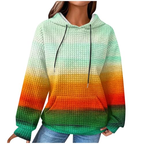 Damen Sweatjacke Kapuzenjacke Damen Sweatshirt Jacke Damen Hoody Damen Mit Kapuze Sweatjacke Damen Farbblocking Damen Oberteile Teenager Mädchen Pullover Für Damen von KQIVAM