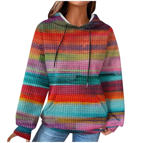 Damen Sweatjacke Kapuzenjacke Damen Sweatshirt Jacke Damen Hoody Damen Mit Kapuze Sweatjacke Damen Farbblocking Damen Oberteile Teenager Mädchen Pullover Für Damen von KQIVAM