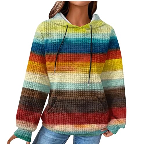 Damen Sweatjacke Kapuzenjacke Damen Sweatshirt Jacke Damen Hoody Damen Mit Kapuze Sweatjacke Damen Farbblocking Damen Oberteile Teenager Mädchen Pullover Für Damen von KQIVAM