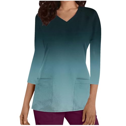 KQIVAM Arbeitskleidung Pflege Damen 3/4 Ärmel V-Neck Top Kurzarm Mit Tasche Motiv Arbeitskleidung Krankenpfleger Workwear Tshirt Berufsbekleidung Oberteile Schlupfkasack Uniformen KQIVAM Arbeitskleidung Pflege Damen 3/4 Ärmel V-Neck Top Kurzarm Mit Tasche Motiv Arbeitskleidung Krankenpfleger Workwear Tshirt Berufsbekleidung Oberteile Schlupfkasack Uniformen von KQIVAM
