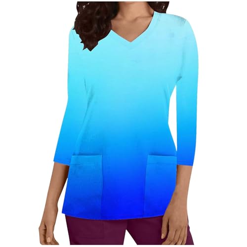 KQIVAM Arbeitskleidung Pflege Damen 3/4 Ärmel V-Neck Top Kurzarm Mit Tasche Motiv Arbeitskleidung Krankenpfleger Workwear Tshirt Berufsbekleidung Oberteile Schlupfkasack Uniformen KQIVAM Arbeitskleidung Pflege Damen 3/4 Ärmel V-Neck Top Kurzarm Mit Tasche Motiv Arbeitskleidung Krankenpfleger Workwear Tshirt Berufsbekleidung Oberteile Schlupfkasack Uniformen von KQIVAM