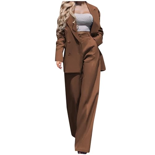 KQIVAM Damen Hosenanzug Elegant Business Anzug Set Fashion Revers Büro Frühling Sommer Sale Angebote Blazer Hose 2-teilig Anzug Zweiteiler Slim Fit Festlich Streetwear Blitzangebote Blazer Outfit von KQIVAM
