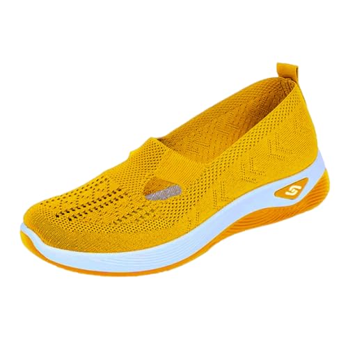 KQIVAM Damen Sneaker Frauen Gewebt Orthopädische Schuhe Sommer Leicht Walkingschuhe Atmungsaktiv Turnschuhe Leicht Laufschuhe Sportschuhe Bequeme Schlupfschuhe Walkingschuhe Arch Support Schuhe von KQIVAM