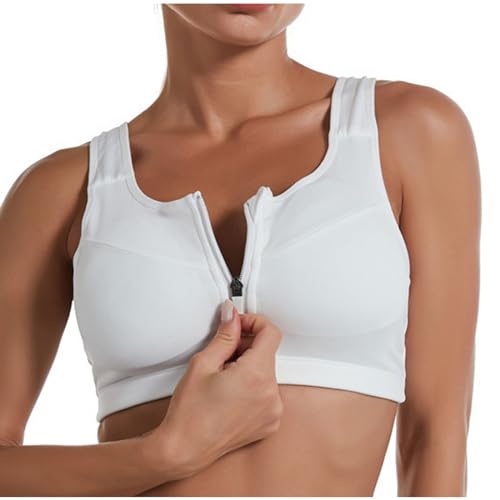 KQIVAM Damen Sport BH Reißverschluss Vorne, Gepolstert Push Up BHS Starker Halt Sports Bra Top für Gym Fitness Yoga Running Sport BH Starker Halt Vorderverschluss für Lauf Joggen Reiten von KQIVAM