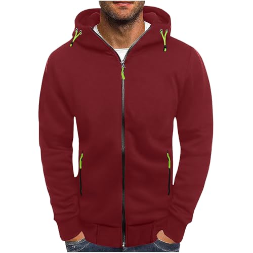 KQIVAM Herren Sweatjacke Hoodie Kapuzenjacke mit Reißverschluss Oversized Sweatshirt Kapuzenpullover Sportjacke Outdoorjacke Sweatshirt mit Kapuze Jogging Pullover Jogging Hoody Männer von KQIVAM