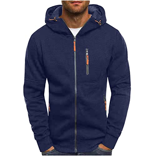 KQIVAM Herren Sweatjacke Hoodie Kapuzenjacke mit Reißverschluss Oversized Sweatshirt Kapuzenpullover Sportjacke Outdoorjacke Sweatshirt mit Kapuze Jogging Pullover Jogging Hoody Männer von KQIVAM
