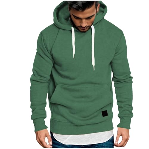 KQIVAM Kapuzenpullover Herren Langarm Hoodie Herren Warm Pullover mit Kapuze Casual Einfarbig Kapuzenjacke Hoodie Baumwolle Sweatshirt Kordelzug Hoody mit Tasche Männer Basic Sweatjacke von KQIVAM