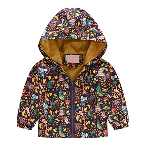 KQIVAM Kinder Regenjacke Übergangsjacke Wasserdicht Outdoorjacke Winddicht mit Kapuzen wasserdichte Jacke für Kinder Unisex Regenbekleidung für Mädchen und Jungen von KQIVAM