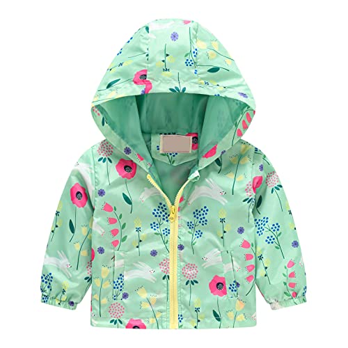 KQIVAM Kinder Regenjacke Übergangsjacke Wasserdicht Outdoorjacke Winddicht mit Kapuzen wasserdichte Jacke für Kinder Unisex Regenbekleidung für Mädchen und Jungen von KQIVAM