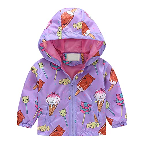 KQIVAM Kinder Regenjacke Übergangsjacke Wasserdicht Outdoorjacke Winddicht mit Kapuzen wasserdichte Jacke für Kinder Unisex Regenbekleidung für Mädchen und Jungen von KQIVAM