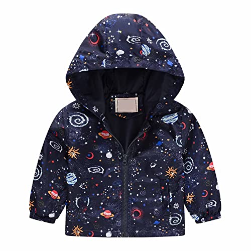 KQIVAM Kinder Regenjacke Übergangsjacke Wasserdicht Outdoorjacke Winddicht mit Kapuzen wasserdichte Jacke für Kinder Unisex Regenbekleidung für Mädchen und Jungen von KQIVAM