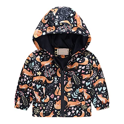 KQIVAM Kinder Regenjacke Übergangsjacke Wasserdicht Outdoorjacke Winddicht mit Kapuzen wasserdichte Jacke für Kinder Unisex Regenbekleidung für Mädchen und Jungen von KQIVAM