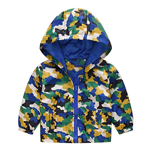 KQIVAM Kinder Regenjacke Übergangsjacke Wasserdicht Outdoorjacke Winddicht mit Kapuzen wasserdichte Jacke für Kinder Unisex Regenbekleidung für Mädchen und Jungen von KQIVAM