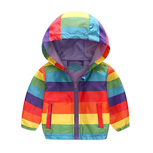 KQIVAM Kinder Regenjacke Übergangsjacke Wasserdicht Outdoorjacke Winddicht mit Kapuzen wasserdichte Jacke für Kinder Unisex Regenbekleidung für Mädchen und Jungen von KQIVAM