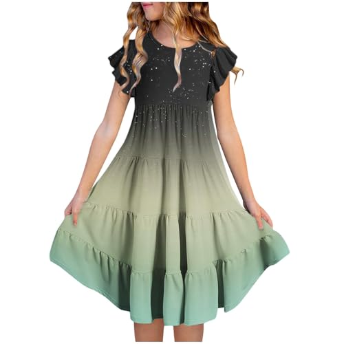 KQIVAM Mädchen Baumwolle Sternenhimmel Farbverlauf Fliegender Ärmel Kleider Sommer Freizeit Kurzarm Knielang Kleid Kurzarm Sommerkleid Strandkleid Mädchenkleid 6-15 Jahre KQIVAM Mädchen Baumwolle Sternenhimmel Farbverlauf Fliegender Ärmel Kleider Sommer Freizeit Kurzarm Knielang Kleid Kurzarm Sommerkleid Strandkleid Mädchenkleid 6-15 Jahre von KQIVAM