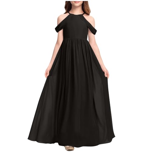 KQIVAM Mädchen Kleid Festlich Lang Kinder Kleidung Hochzeit Blumenmädchenkleid Prinzessin Kleid Chiffonkleid Klavierkonzertkleid Brautjungfern Festlich Kinder Kleider 3-14 Jahre von KQIVAM