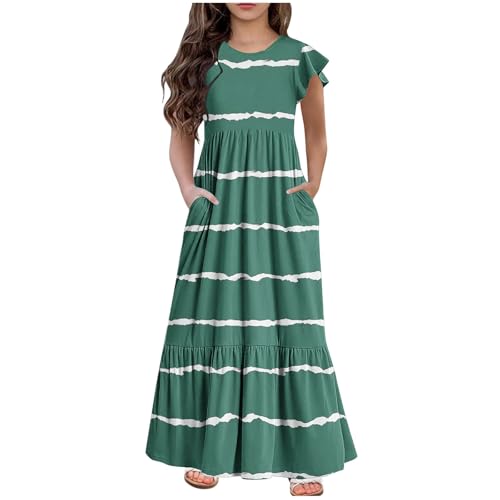 KQIVAM Mädchen Sommerkleid mit Mode Druck Rundhalsausschnitt Rüschenkleider Casual A Line Kleid Flowy Knielang Lang Partykleid Elegant Langes Abendkleid Strandkleid Mädchenkleid 6-12 Jahre KQIVAM Mädchen Sommerkleid mit Mode Druck Rundhalsausschnitt Rüschenkleider Casual A Line Kleid Flowy Knielang Lang Partykleid Elegant Langes Abendkleid Strandkleid Mädchenkleid 6-12 Jahre von KQIVAM