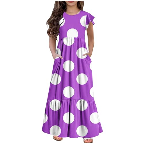 KQIVAM Mädchen Sommerkleid mit Mode Druck Rundhalsausschnitt Rüschenkleider Casual A Line Kleid Flowy Knielang Lang Partykleid Elegant Langes Abendkleid Strandkleid Mädchenkleid 6-12 Jahre KQIVAM Mädchen Sommerkleid mit Mode Druck Rundhalsausschnitt Rüschenkleider Casual A Line Kleid Flowy Knielang Lang Partykleid Elegant Langes Abendkleid Strandkleid Mädchenkleid 6-12 Jahre von KQIVAM