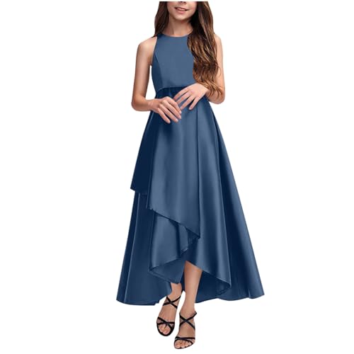 KQIVAM Prinzessin Kleid Mädchen Abendkleid für Hochzeit Brautjungfer Blumenmädchen Geburtstag Party Jugendweihe Fasching Cocktail Dance Ballkleid 4-14 Jahre von KQIVAM