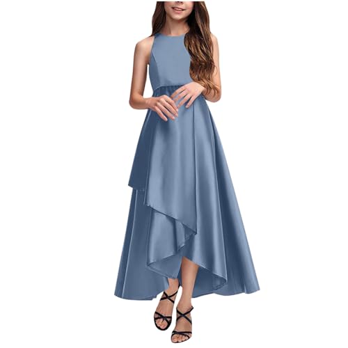 KQIVAM Prinzessin Kleid Mädchen Abendkleid für Hochzeit Brautjungfer Blumenmädchen Geburtstag Party Jugendweihe Fasching Cocktail Dance Ballkleid 4-14 Jahre von KQIVAM