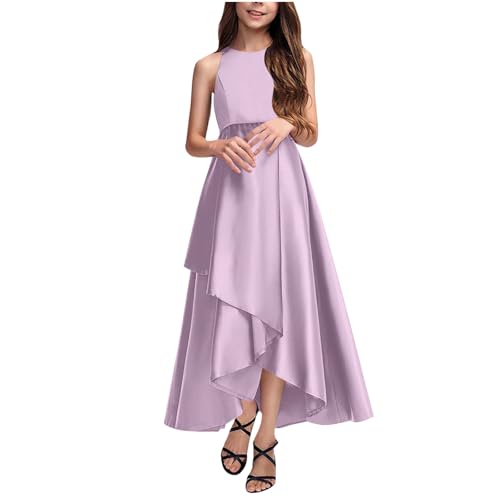 KQIVAM Prinzessin Kleid Mädchen Abendkleid für Hochzeit Brautjungfer Blumenmädchen Geburtstag Party Jugendweihe Fasching Cocktail Dance Ballkleid 4-14 Jahre von KQIVAM
