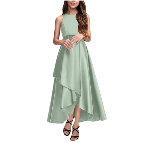 KQIVAM Prinzessin Kleid Mädchen Abendkleid für Hochzeit Brautjungfer Blumenmädchen Geburtstag Party Jugendweihe Fasching Cocktail Dance Ballkleid 4-14 Jahre von KQIVAM